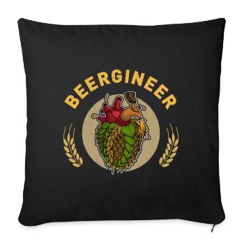 Brauer Bierbrauer Hopfen Biertrinker Brauerei Bier - Sofakissenbezug 45 x 45 cm - Schwarz - Vorne