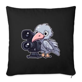 Photographie de bec-de-chaussure - Housse de coussin décorative 45 x 45 cm - noir - Devant