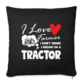Agriculteur Don t Snore I Dream I m A Tractor Driver - Housse de coussin décorative 45 x 45 cm - noir - Devant