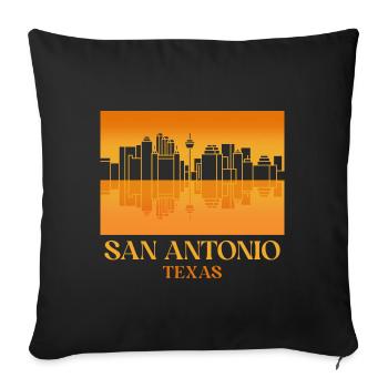 San Antonio Sunset Skyline Design for Proud San - Sofa pillowcase 17,3'' x 17,3'' (45 x 45 cm) - black - Front