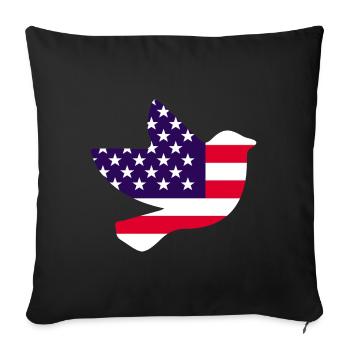 US America Flag Dove Design for Pigeon Lovers - Sofa pillowcase 17,3'' x 17,3'' (45 x 45 cm) - black - Front