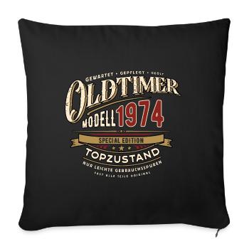 Oldtimer Modell 1974 - Geburtstag - Jahrgang - Sofakissenbezug 45 x 45 cm - Schwarz - Vorne