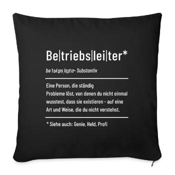 Betriebsleiter - Definition - Lexikon - Sofakissenbezug 45 x 45 cm - Schwarz - Vorne
