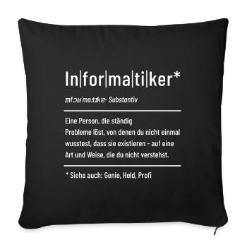 Informatiker - Definition - Lexikon - Sofakissenbezug 45 x 45 cm - Schwarz - Vorne