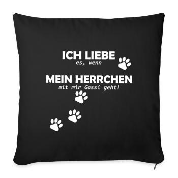 Hunde Spruch - Sofakissenbezug 45 x 45 cm - Schwarz - Vorne