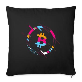 Bitcoin - Sofakissenbezug 45 x 45 cm - Schwarz - Vorne