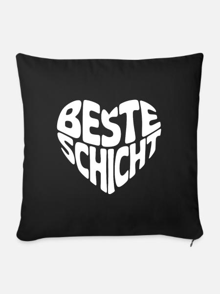 Beste Schicht - Sofakissenbezug 45 x 45 cm - Schwarz