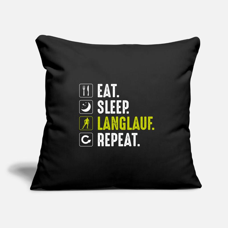Eat Sleep Langlauf Repeat Langläufer Fun Geschenk Sofakissenbezug 45 x 45 cm