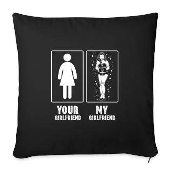 Votre petite amie ma petite amie Bondage BDSM restrictions - Housse de coussin décorative 45 x 45 cm - noir - Devant