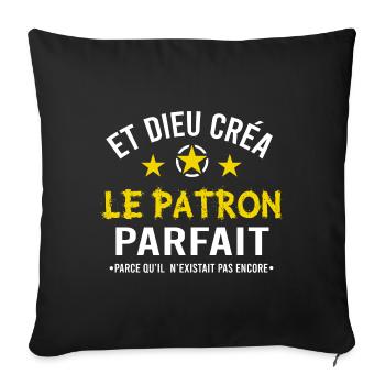 Patron cadeau drôle humour pdg - Housse de coussin décorative 45 x 45 cm - noir - Devant