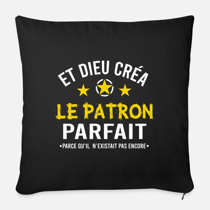 Patron cadeau drôle humour pdg - Housse de coussin décorative 45 x 45 cm - noir