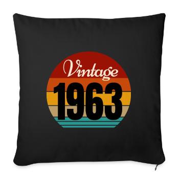 millésime 1963 - Housse de coussin décorative 45 x 45 cm - noir - Devant