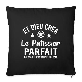 Pâtissier parfait cadeau drôle homme - Housse de coussin décorative 45 x 45 cm - noir - Devant