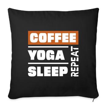 Yoga - Housse de coussin décorative 45 x 45 cm - noir - Devant