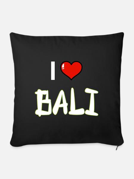 Bali - Indonesien - Sofakissenbezug 45 x 45 cm - Schwarz