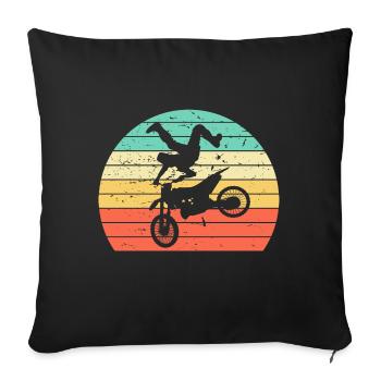 Motocross MX Supercross Enduro Dirt Bike - Housse de coussin décorative 45 x 45 cm - noir - Devant
