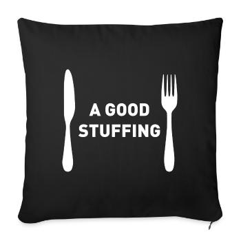 Funny Christmas Dinner Menu Choice A Good Stuffing - Sofa pillowcase 17,3'' x 17,3'' (45 x 45 cm) - black - Front