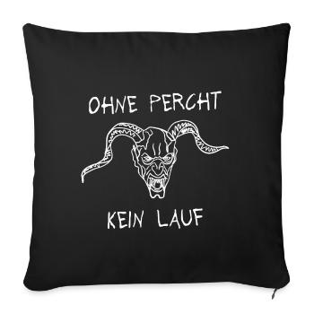 Without Percht no run gift - Sofa pillowcase 17,3'' x 17,3'' (45 x 45 cm) - black - Front