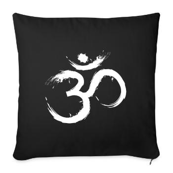 Symbole de conception Om Hindou Jainas Bouddhiste Hindou - Housse de coussin décorative 45 x 45 cm - noir - Devant