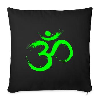 Om Design Symbol Meditation Befreiung Limone Grün - Sofakissenbezug 45 x 45 cm - Schwarz - Vorne