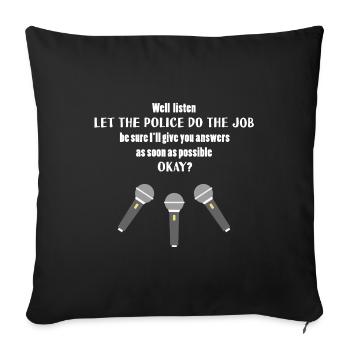 let the police do the job cité de la peur anglais - Housse de coussin décorative 45 x 45 cm - noir - Devant