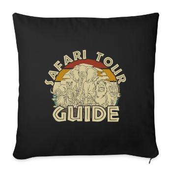 Safari Tour Guide Costume Africa Zoo Tour Tour - Sofa pillowcase 17,3'' x 17,3'' (45 x 45 cm) - black - Front