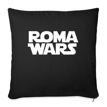 Roma Wars SW design lettres blanches - Housse de coussin décorative 45 x 45 cm - noir - Devant