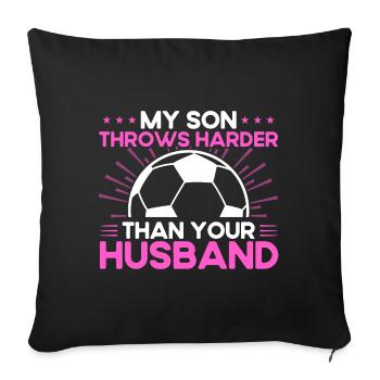 Fils Fan de sport Maman Cadeau - Housse de coussin décorative 45 x 45 cm - noir - Devant