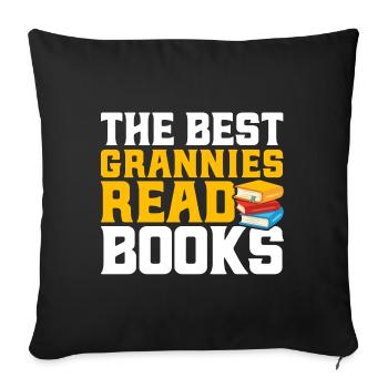 Les meilleures grands-mères lisent des livres Lire le livre Gesc - Housse de coussin décorative 45 x 45 cm - noir - Devant