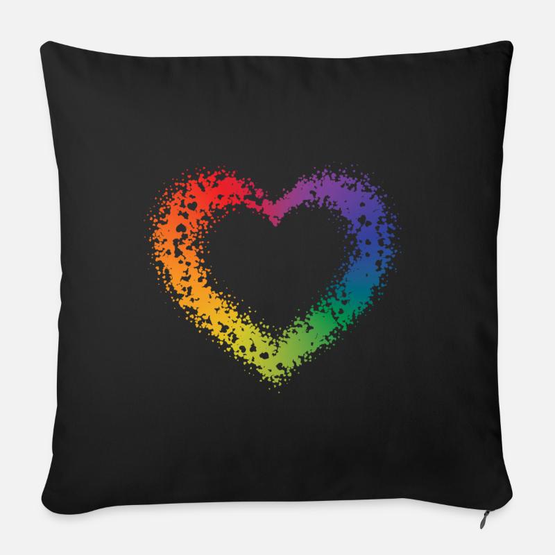 Heart 'n Hearts - Housse de coussin décorative 45 x 45 cm - noir