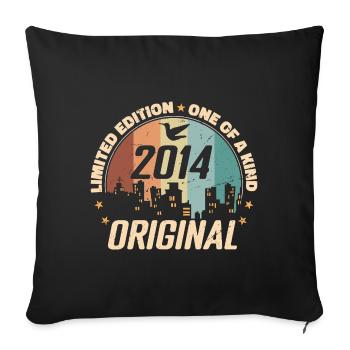 2014 Vintage Zeitloses Geburtstagsgeschenk 2014 - Sofakissenbezug 45 x 45 cm - Schwarz - Vorne