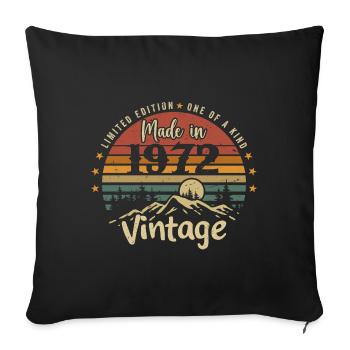 1972 Anniversary Born in 1972 Limited Edition - Sofa pillowcase 17,3'' x 17,3'' (45 x 45 cm) - black - Front