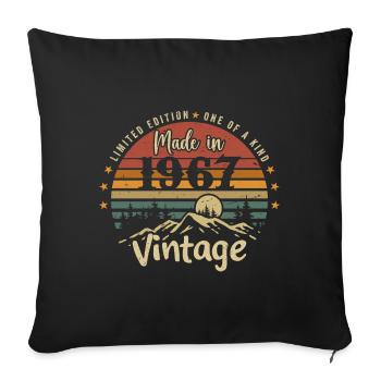 1967 Anniversaire Né En 1967 Édition Limitée - Housse de coussin décorative 45 x 45 cm - noir - Devant