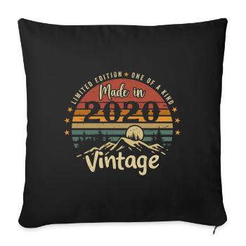 2020 Anniversary Born in 2020 Limited Edition - Sofa pillowcase 17,3'' x 17,3'' (45 x 45 cm) - black - Front