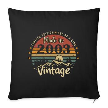 2003 Anniversary Born in 2003 Limited Edition - Sofa pillowcase 17,3'' x 17,3'' (45 x 45 cm) - black - Front
