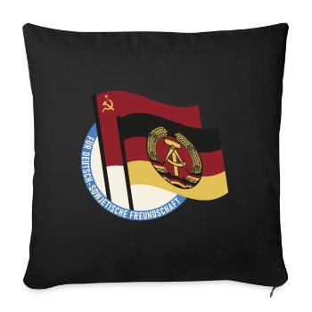 Für Deutsch Sowjetische Freundschaft Ossi DDR - Sofakissenbezug 45 x 45 cm - Schwarz - Vorne