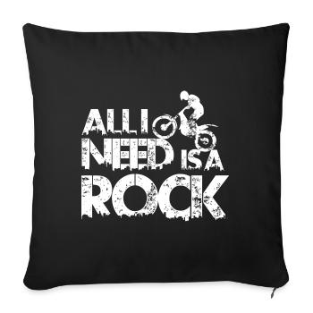 Need A Rock Moto Trial Bike - Sofa pillowcase 17,3'' x 17,3'' (45 x 45 cm) - black - Front
