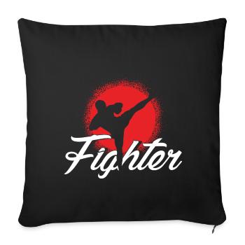 Kickboxing Fighter Aikido Taekwondo Fight MMA - Sofa pillowcase 17,3'' x 17,3'' (45 x 45 cm) - black - Front