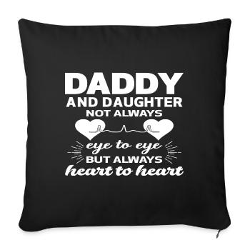 père et fille - Housse de coussin décorative 45 x 45 cm - noir - Devant
