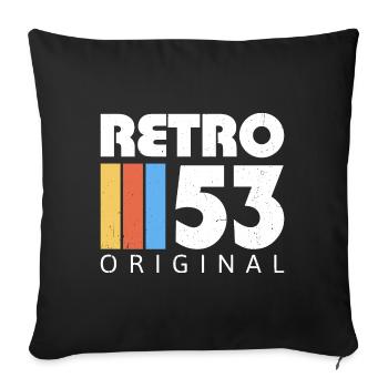 1953 Anniversaire Né En 1953 Rétro Vintage - Housse de coussin décorative 45 x 45 cm - noir - Devant