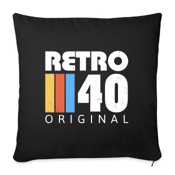 Anniversaire des années 1940 né dans les années 1940 rétro Vintage - Housse de coussin décorative 45 x 45 cm - noir - Devant