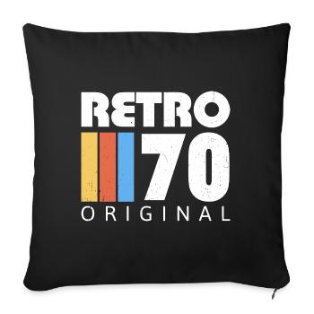 1970 Anniversaire Né En 1970 Rétro Vintage - Housse de coussin décorative 45 x 45 cm - noir - Devant