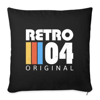 2004 Anniversaire Né En 2004 Rétro Millésime - Housse de coussin décorative 45 x 45 cm - noir - Devant