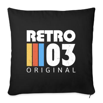 2003 Anniversaire Né En 2003 Rétro Millésime - Housse de coussin décorative 45 x 45 cm - noir - Devant