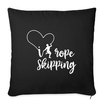 Ich liebe Seilspringen Design für Seilspringer - Sofakissenbezug 45 x 45 cm - Schwarz - Vorne