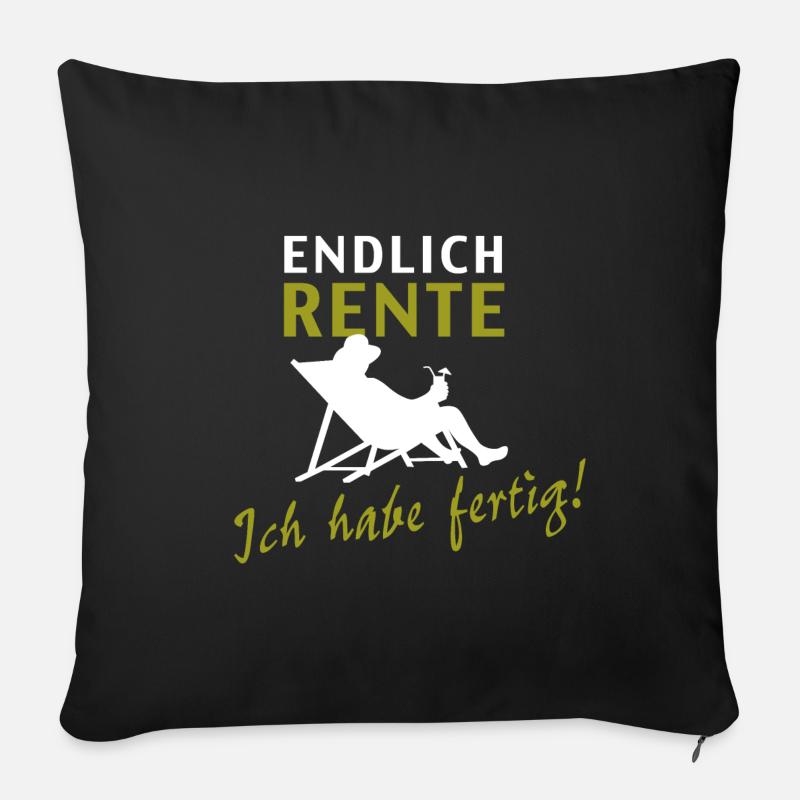 Enfin la retraite, j’ai fini - Housse de coussin décorative 45 x 45 cm - noir