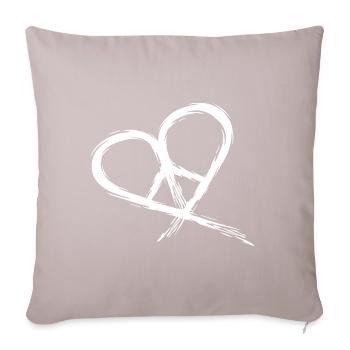 Peace Symbol Hippie Heart Peace Freedom Love - Sofa pillowcase 17,3'' x 17,3'' (45 x 45 cm) - light taupe - Front