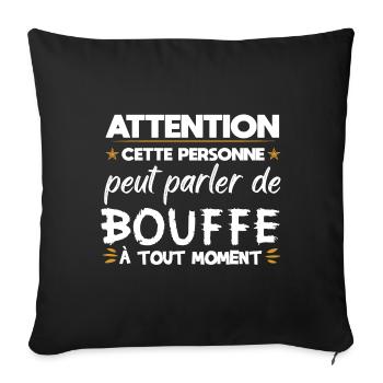 Bouffe manger nourriture cadeau drôle - Housse de coussin décorative 45 x 45 cm - noir - Devant