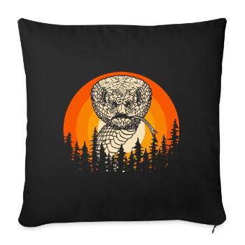 Snake retro vintage - Sofa pillowcase 17,3'' x 17,3'' (45 x 45 cm) - black - Front