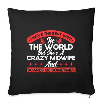 Midwife Obstetrician LD Work Gift - Sofa pillowcase 17,3'' x 17,3'' (45 x 45 cm) - black - Front